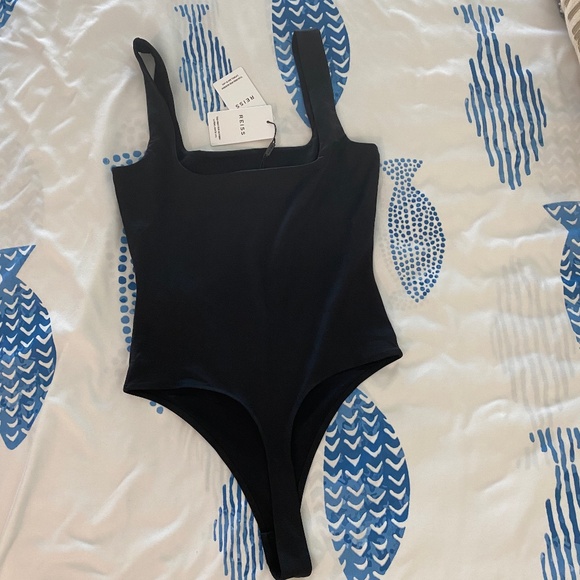 NWT Reiss Black Thong Bodysuit Sz M - Picture 7 of 10
